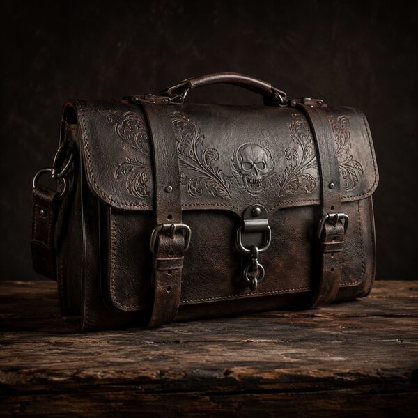Hand-tooled leather bag